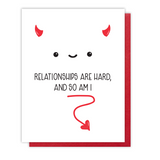NEW! Naughty Relationships Are Hard Letterpress Card | I Love You | Sexy Valentine's Day