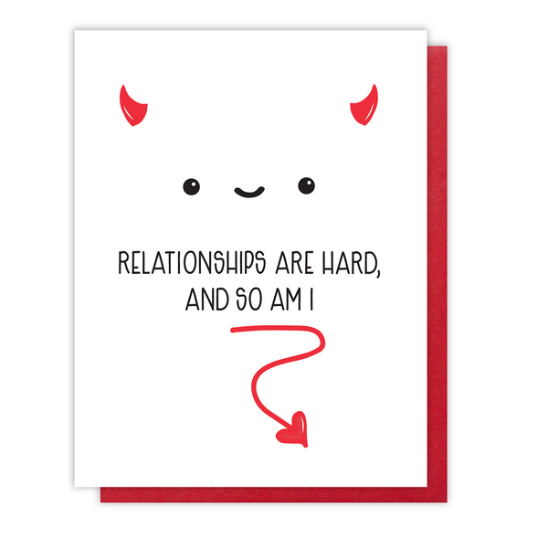 NEW! Naughty Relationships Are Hard Letterpress Card | I Love You | Sexy Valentine's Day