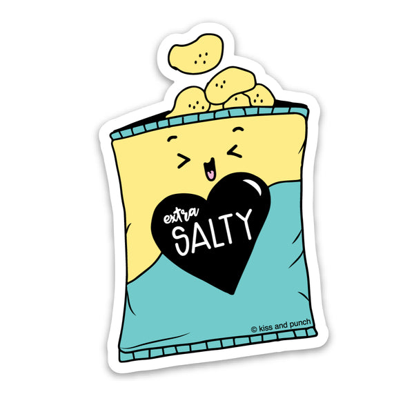 3 Inch Cute Extra Salty Chips Matte Vinyl Sticker - Kiss and Punch