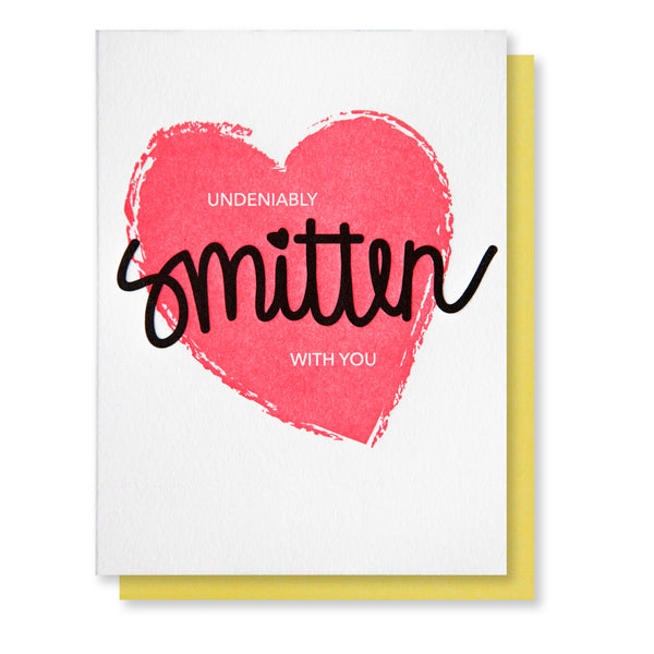 Smitten Love Letterpress Card - Kiss and Punch