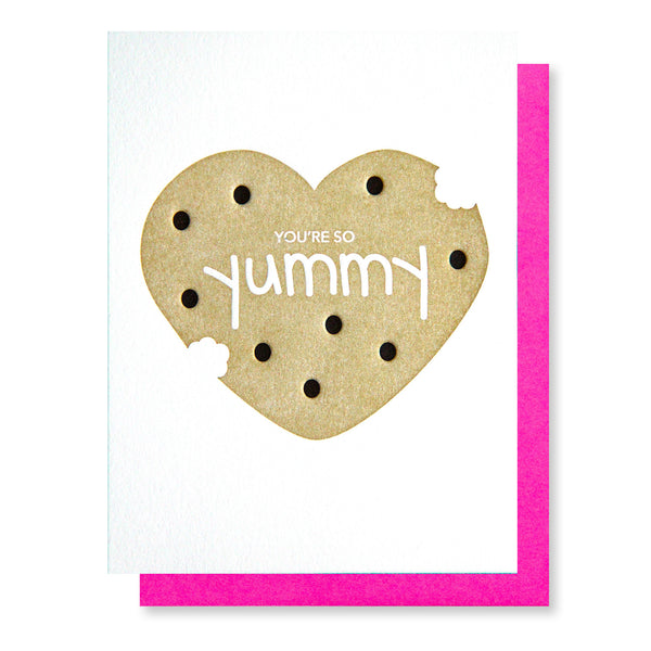 So Yummy Cookie | Foodie Love Letterpress Card | kiss and punch - Kiss and Punch