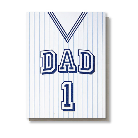 Striped Basketball Jersey Dad | Sports Father's Day Letterpress Card | kiss and punch - Kiss and Punch