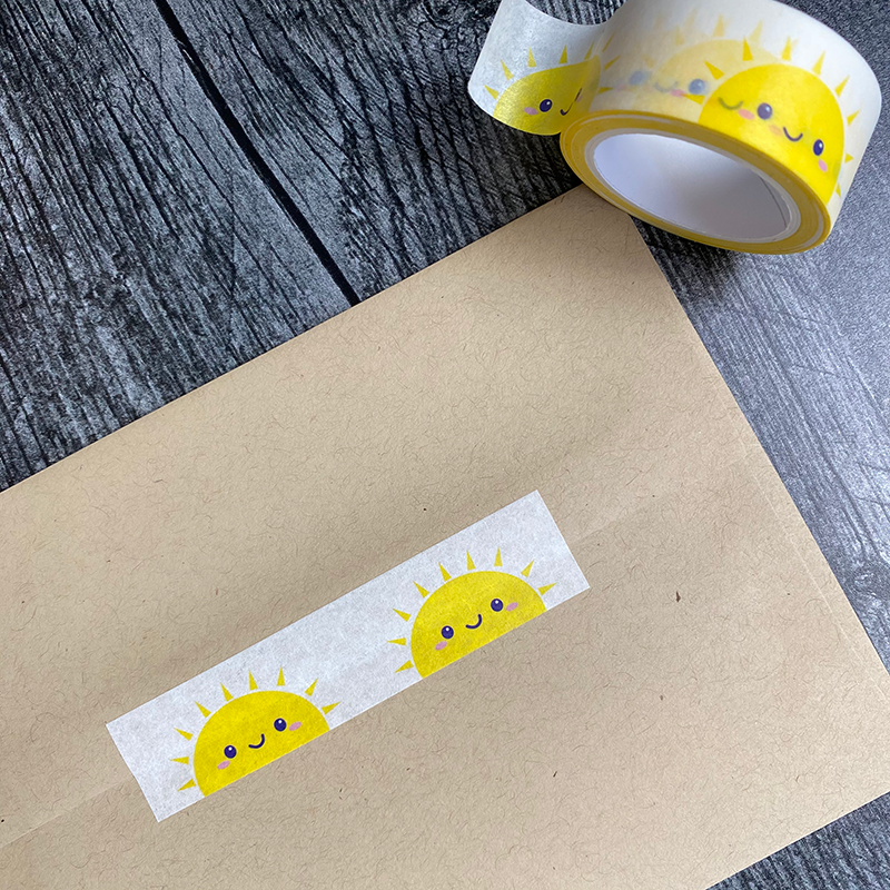 Cute Sunshine Washi Tape - Planner Flair - Bullet Journal Decoration - Paper Tape