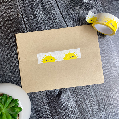 Cute Sunshine Washi Tape - Planner Flair - Bullet Journal Decoration - Paper Tape