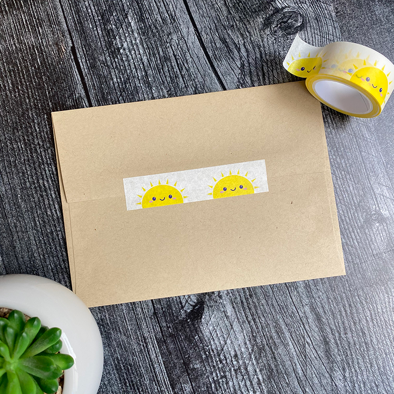 Cute Sunshine Washi Tape - Planner Flair - Bullet Journal Decoration - Paper Tape