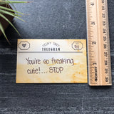 NEW! Mini Notecard Set of 60 - Teeny Tiny Telegram Flat Cards - Love Notes - Mini Cards - Enclosure cards - Kiss and Punch
