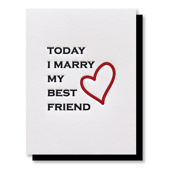 Today I Marry Day of Wedding Letterpress Card (Groom or Bride) - Kiss and Punch