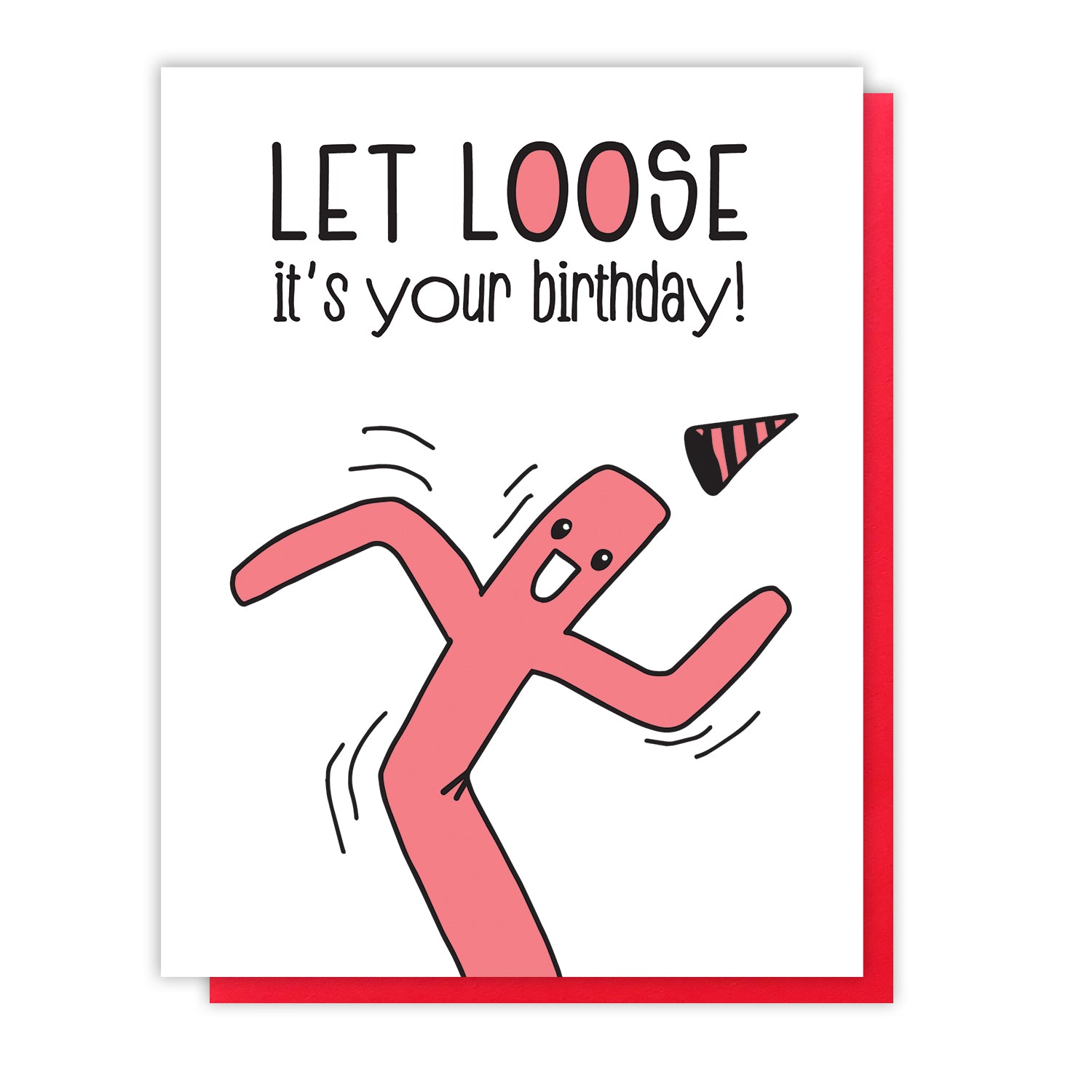 Funny Letterpress Birthday Card | Wacky Waving Inflatable Tubeman | kiss and punch - Kiss and Punch