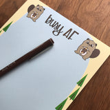 Funny Handlettered Beavers Busy AF Adulting Desk Notepad | 50 Sheets | kiss and punch - Kiss and Punch