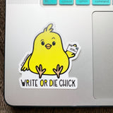 3 Inch Write or Die Chick Vinyl Sticker - Laptop Sticker - Water Bottle Sticker - Phone Case Sticker - Kiss and Punch