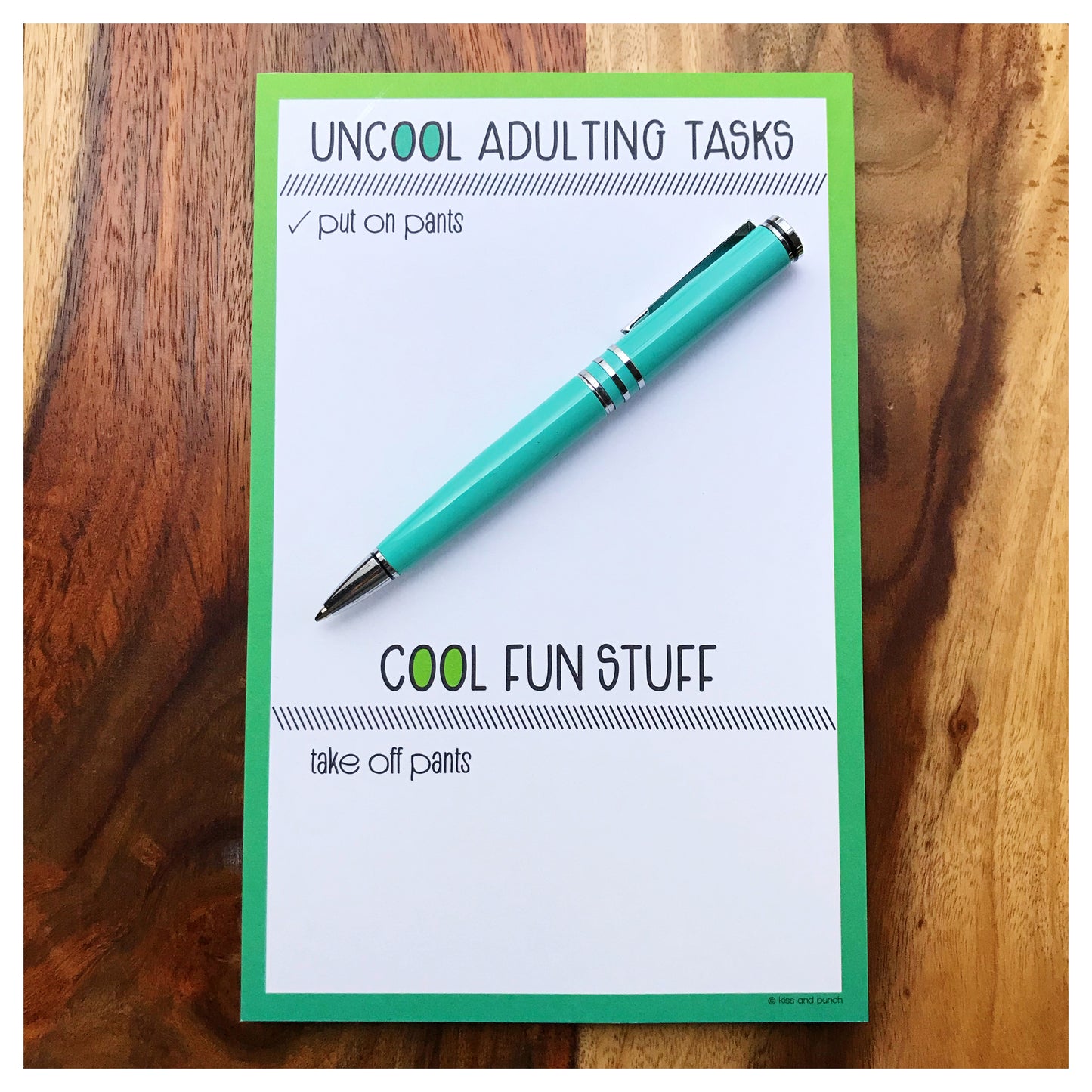 REDESIGN! Funny Handlettered Uncool Adulting Desk Notepad | 50 Sheets | kiss and punch - Kiss and Punch