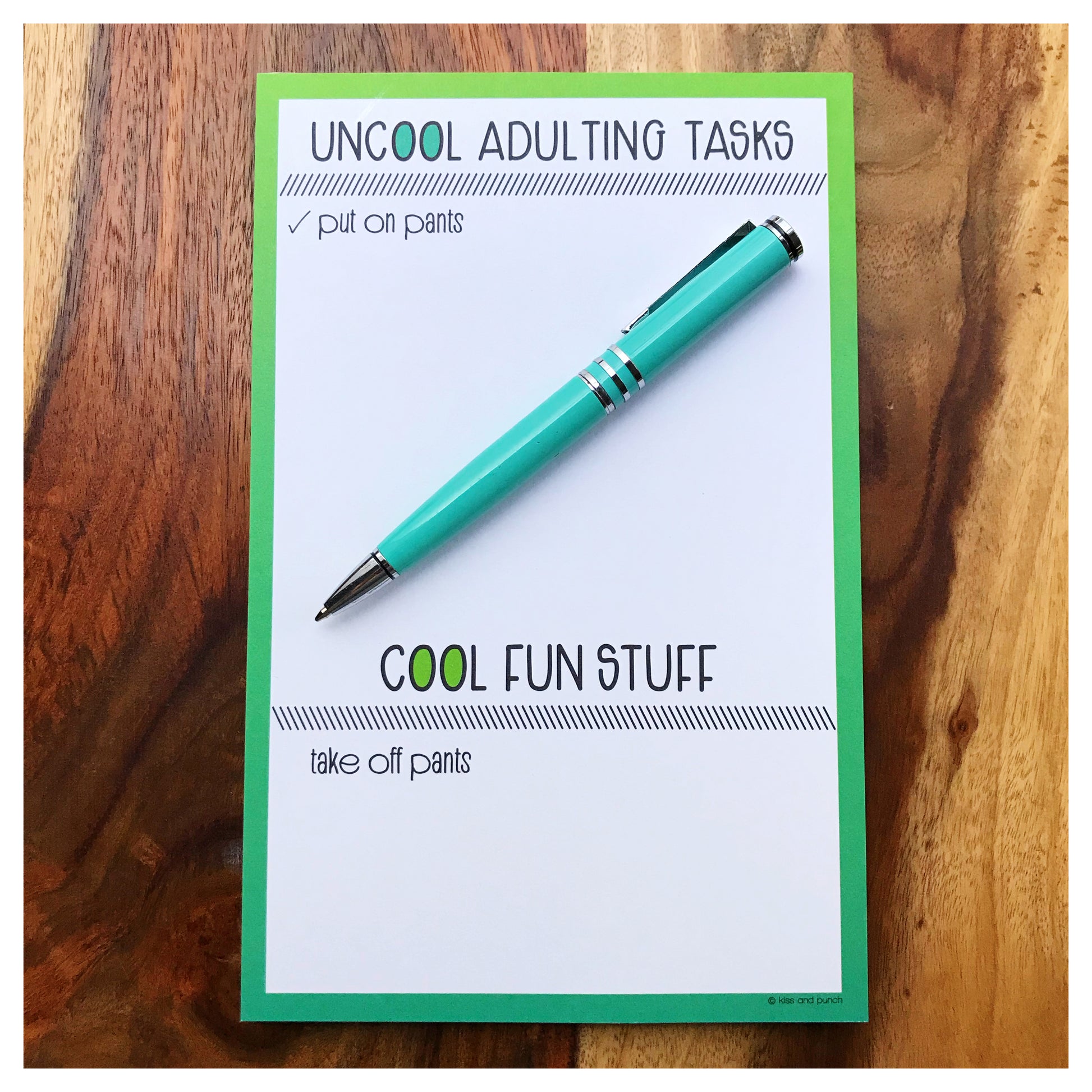 REDESIGN! Funny Handlettered Uncool Adulting Desk Notepad | 50 Sheets | kiss and punch - Kiss and Punch