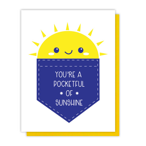 Cute Pocketful of Sunshine Friendship Love Letterpress Card | kiss and punch