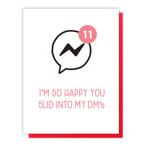 Happy You Slid Into My DMs Letterpress Card | I Like You | Valentine's Day | Situationship